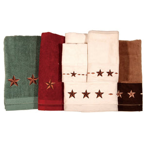"Embroidery Star" Western 3-Pc. Towel Set - Choose from 4 Colors!