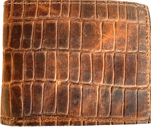 Twisted X Western Brown Gator Bi-Fold Wallet