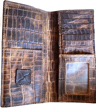 Load image into Gallery viewer, Twisted X Western Brown Gator Rodeo Wallet