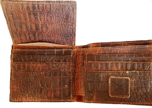 Twisted X Western Brown Crocodile Bi-Fold Wallet