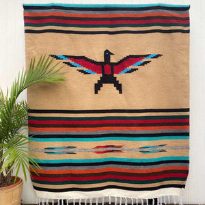 "Thunderbird Tan" Southwestern Blanket (5' x 7')