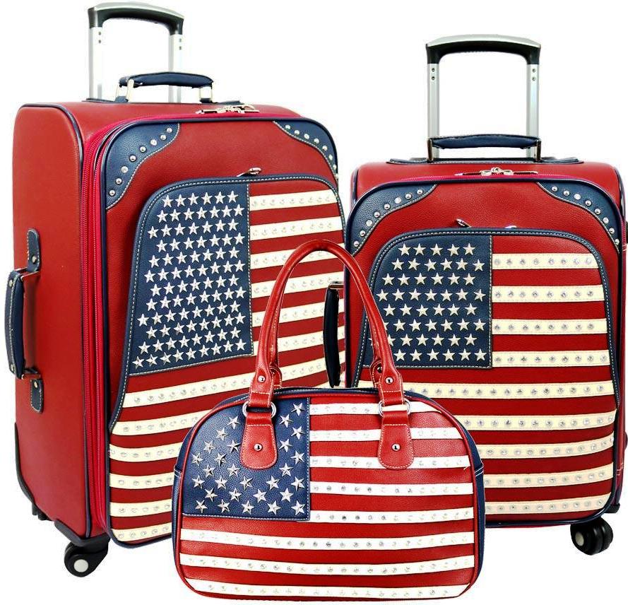 American Pride  3-PC Luggage Set - Red