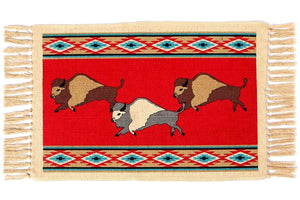 "Running Buffalo" Western Placemat Red