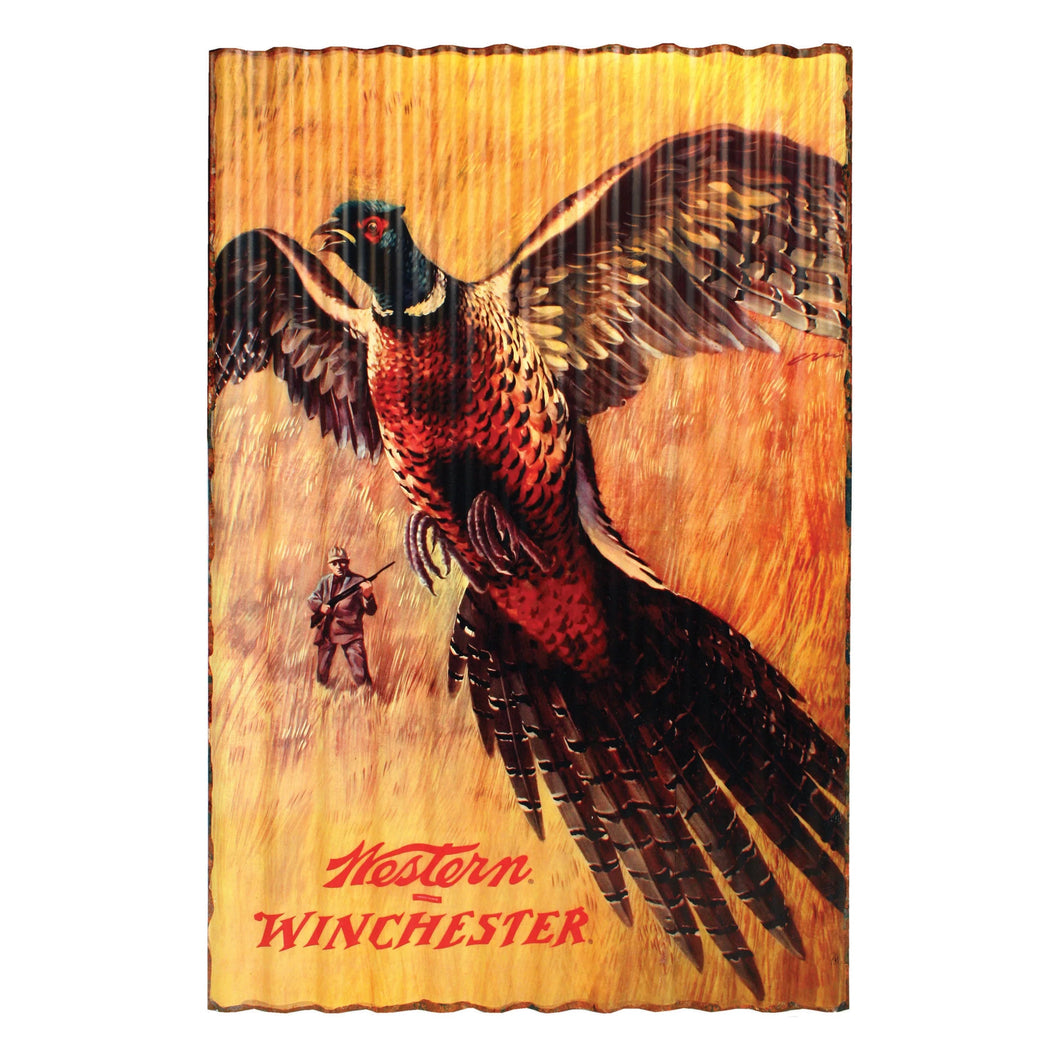 Winchester Pheasant Corrugated Metal Sign - 15