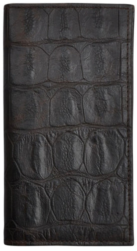 Black Gator Print Leather Rodeo Wallet