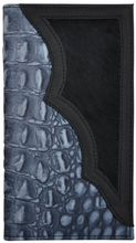 Load image into Gallery viewer, Blue and Black Gator Print Western Rodeo Wallet