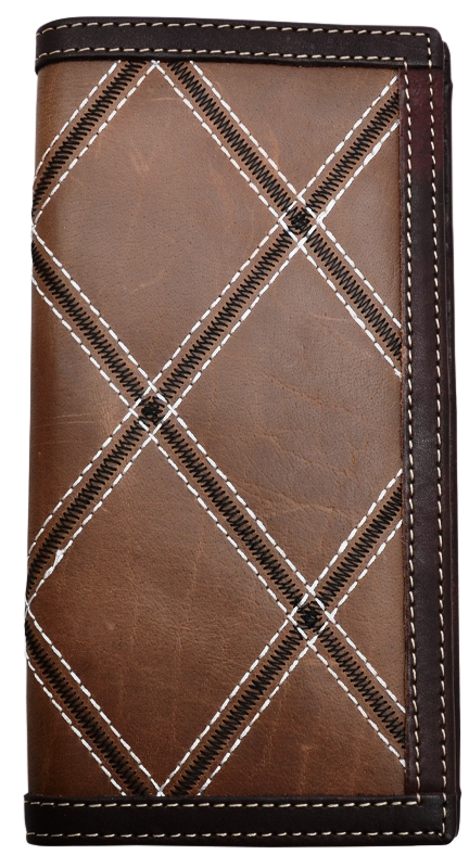 Brown Leather Western Rodeo Wallet