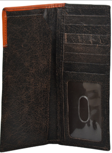 Black and Tan Western Rodeo Wallet with Cross Concho