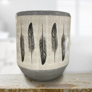 Feather Design Ceramic Waste Basket