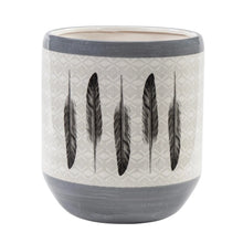 Load image into Gallery viewer, Feather Design Ceramic Waste Basket