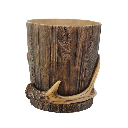 Antler & Tree Bark Waste Basket