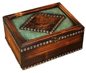Western Trinket Box with Cowhide
