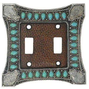 Turquoise Double Switch Cover Plate