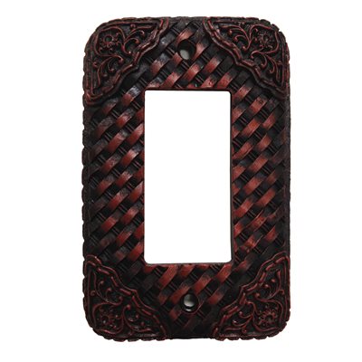 Basketweave/Tooled Resin Single Rocker Plate Cover