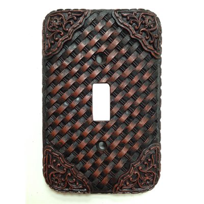 Basketweave/Tooled Resin Single Switch Plate Cover