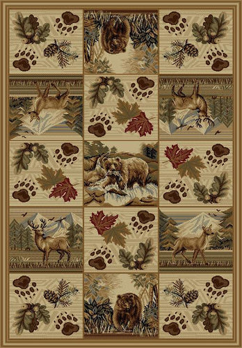 Wilderness Bear & Deer Area Rug  (4 Sizes Available)