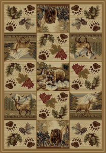 Wilderness Bear & Deer Area Rug  (4 Sizes Available)