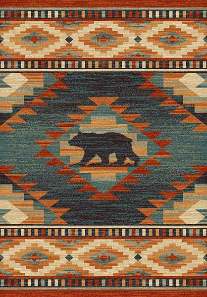 Wilderness Bear II Lodge Area Rug  (4 Sizes Available)