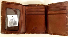 Load image into Gallery viewer, Justin Croc Leather Distressed Tri-Fold Wallet