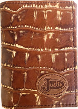 Load image into Gallery viewer, Justin Croc Leather Distressed Tri-Fold Wallet
