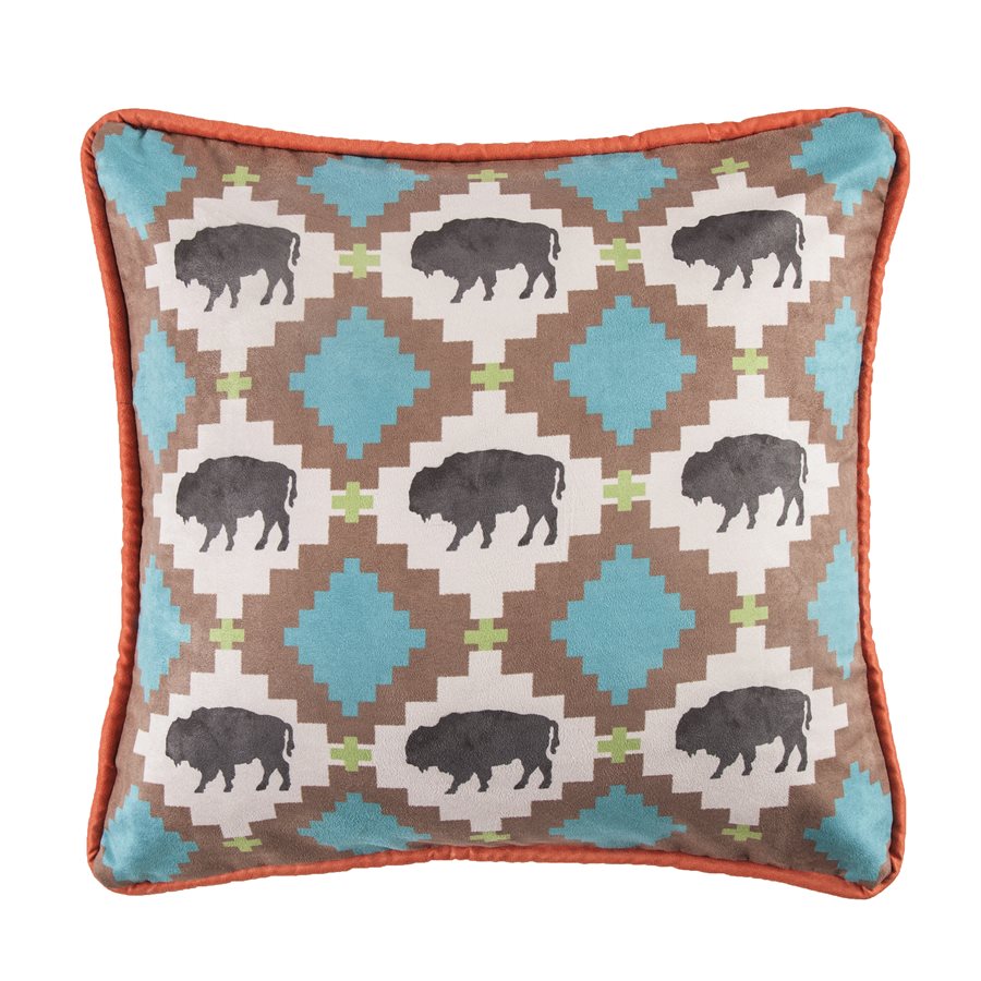 Buffalo Aztec Accent Pillow
