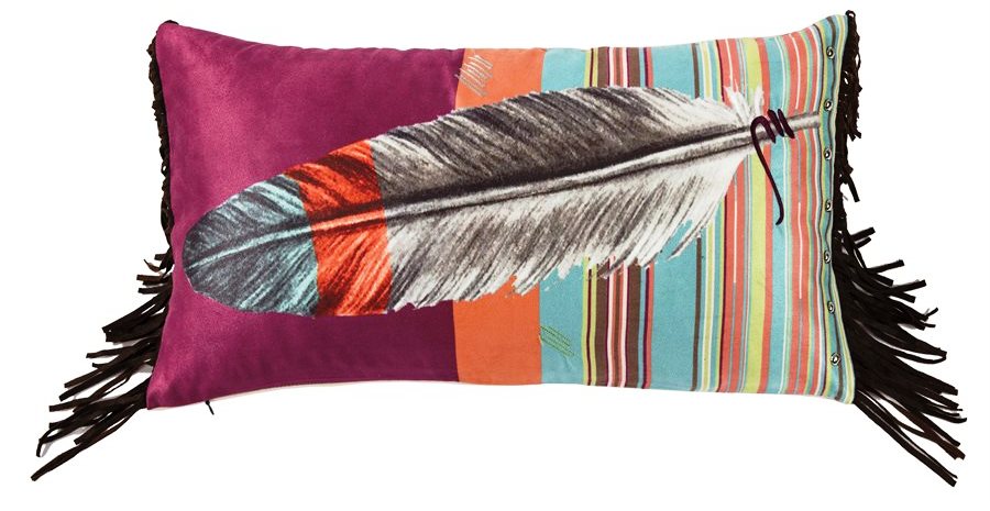 Serape Feather Accent Pillow