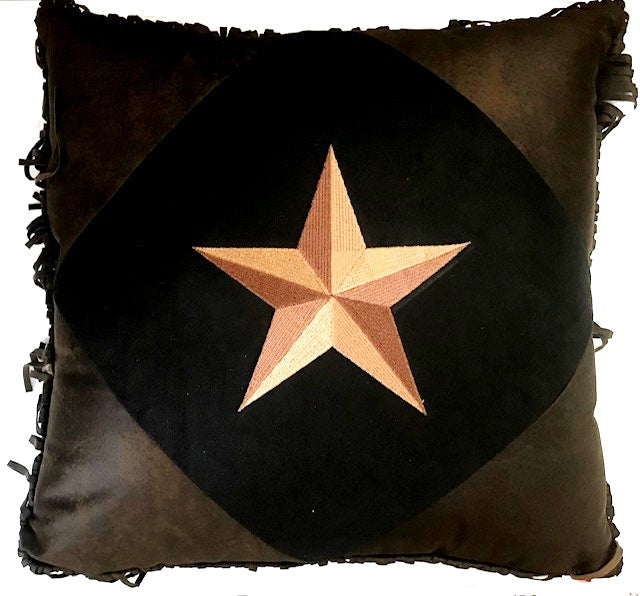 Diamond Shape Star Accent Pillow Black