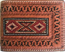 Load image into Gallery viewer, Western Aztec Beaded Bi-Fold Twisted-X Wallet