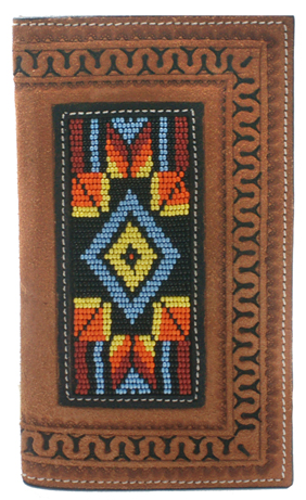Twisted X Heavy Duty Leather Rodeo Wallet with Inlaid Bead Work