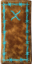 Load image into Gallery viewer, Twisted-X Distressed Brown Rodeo Wallet with Turquoise Trim
