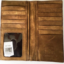 Load image into Gallery viewer, Twisted-X Medium Brown Rodeo Wallet with Gold Embroidered Logo