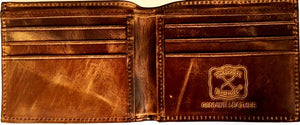 Twisted-X Brown Leather Bi-Fold Wallet with Silver Embroidered Logo