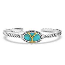 Load image into Gallery viewer, Yellowstone Brand Oval Turquoise Western Cuff Bracelet