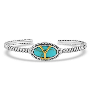 Yellowstone Brand Oval Turquoise Western Cuff Bracelet