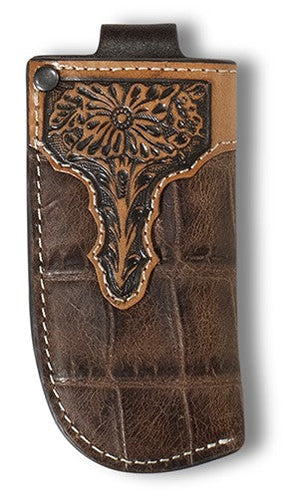 Ariat Knife Sheath with Leather Croc Print