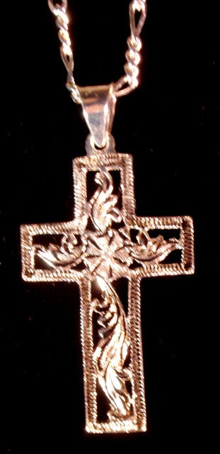 (AASNK167S) Western Cross Necklace - Silver