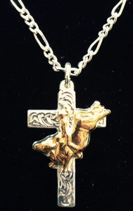 (AASNK29) "Bull Rider" Cross Necklace