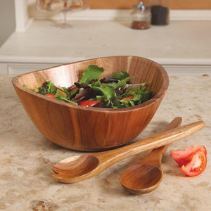 Acacia Wood Salad Bowl 3 Piece Set