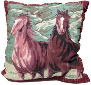 (AHT-Q5695P) "Horses" Accent Pillow