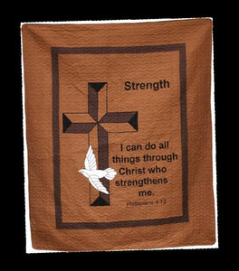 (AHT-QC15305) "Strength" Inspirational Throw