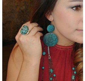 Rugged Turquoise Ring - One Size Fits Most