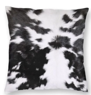 Cowhide Black & White Cowhide Print Decorative Accent Pillow