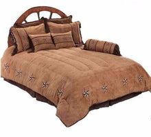 Load image into Gallery viewer, &quot;Patched Two-Tone Star&quot; Western 4-Piece Bedding Set - Super Twin