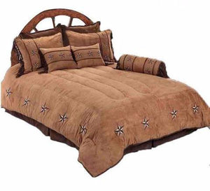 "Patched Two-Tone Star" Western 4-Piece Bedding Set - Super Twin