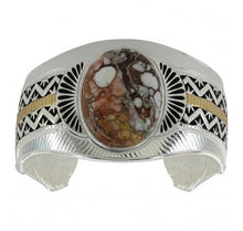 Load image into Gallery viewer, Two Tone Trails and Stars Cuff Bracelet