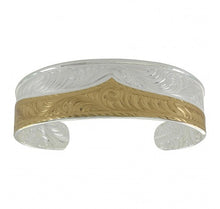 Load image into Gallery viewer, Golden Scallop Ripple Western Cuff Bracelet