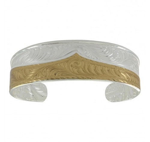 Golden Scallop Ripple Western Cuff Bracelet