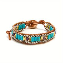 Load image into Gallery viewer, Vintage Turquoise Gemstone Hand Braided Healing Bracelet - Unisex