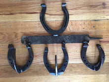 Load image into Gallery viewer, (BLA10) Genuine Horseshoe Wall Hooks with Farrier Rasp