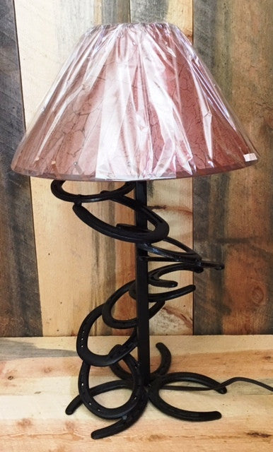 (BLA94) Western Spiral Horseshoe Table Lamp